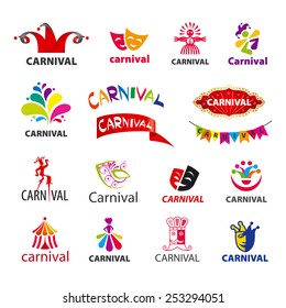 big set of vector logos carnival