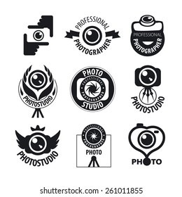 big set of vector logos for professional photographer
