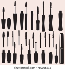 Big set of vector mascara silhouettes