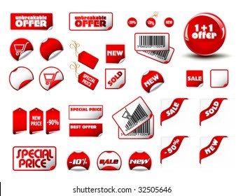 big set of vector price tags & labels- you can use it for any sale time or seasons