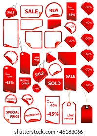 big set of vector price tags - big variety