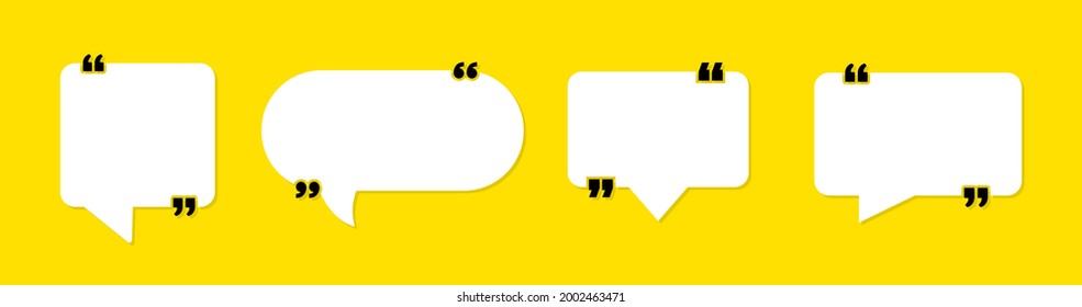 Big set of vector quote decoration. Set of speech bubble quote