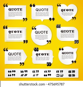 big set of vector quote decoration labels for web and paper publishing
