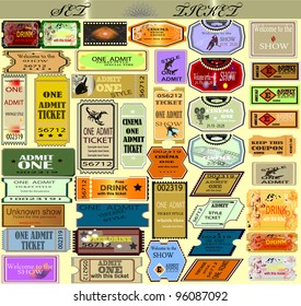 The big set of vector tickets in various styles c images. EPS10