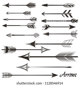Big set of vector tribal arrows for design