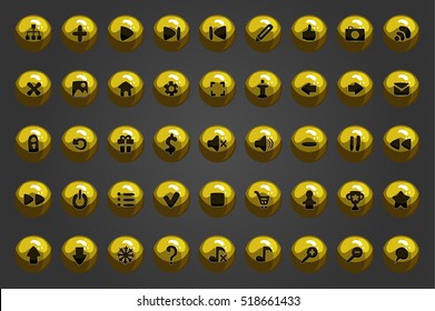 Big set of vector web shiny button. Game interface design