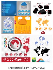 Big set of vector World map 