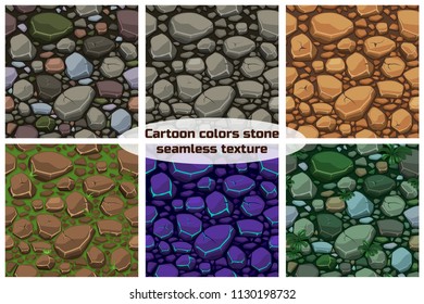 Big set View seamless background texture colors stones. Vector illustration