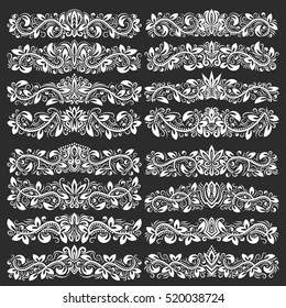 Big set of vintage decorative elements
