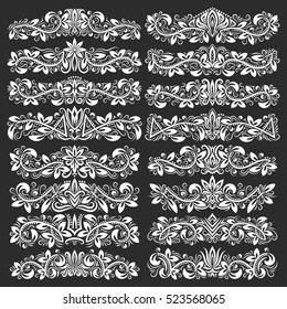 Big set of vintage decorative elements