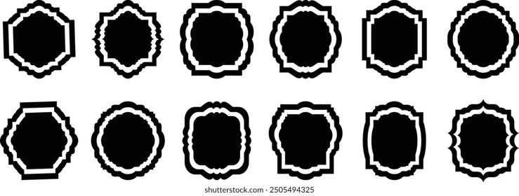 Big set of vintage frames and labels shape collections.isolated on white. labels and red badge shape. Label and badges shape collections. Retro labels, badges and Vector illustration. 