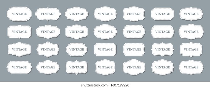 Big set of vintage Ornamental frames. Vintage labels. Sticker. Retro badge elements. Vector illustration.
