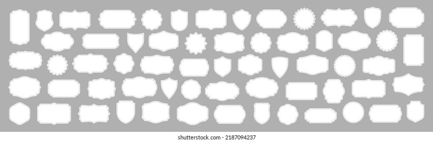 Gran conjunto de marcos ornamentales vintage. Etiquetas antiguas. Pegatina. Elementos de insignia retro. Ilustración vectorial.