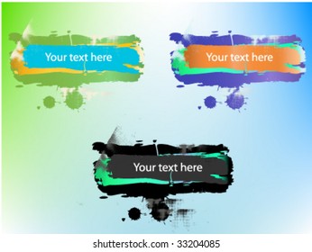 The big set of vintage splash banners. Vector.