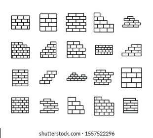 Big set of wall line icons. Vector illustration isolated on a white background. Premium quality symbols. Stroke vector icons for concept or web graphics. Simple thin line signs. 