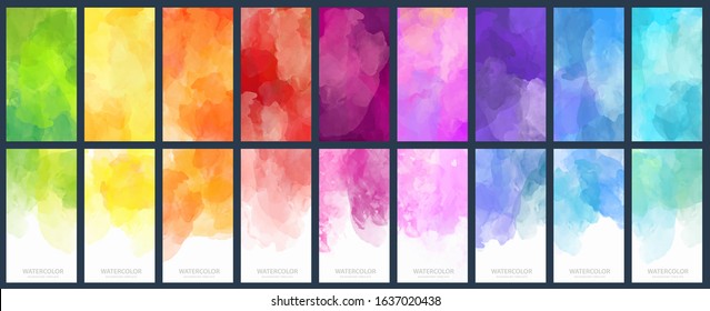 big set watercolor bright vector colorful big set of glowing vector multicolor watercolor background valuable for any project where a platter of color makes the difference for banner folder or ad big