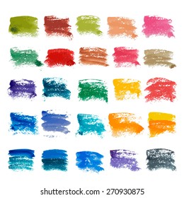 Big set  watercolor of grunge brush strokes. Vector elements for your design.