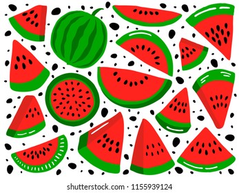 big set with watermelon