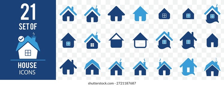  Big Set of Web home icon set for websites and apps. Simple house symbol. Flat real estate sign. Main page pictogram in filled, thin line, outline and stroke style. Isolated illustration Home flat icon set vector illustration. Simple monochrome house icon set On Transparent Background. EPS 10.