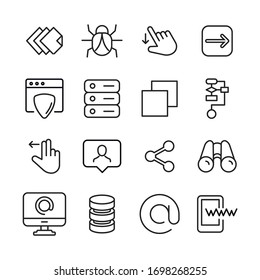 Big set of web line icons. Vector illustration isolated on a white background. Premium quality symbols. Stroke vector icons for concept or web graphics. Simple thin line signs. 