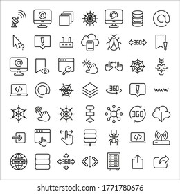 Big set of web line icons. Vector illustration isolated on a white background. Premium quality symbols. Stroke vector icons for concept or web graphics. Simple thin line signs. 