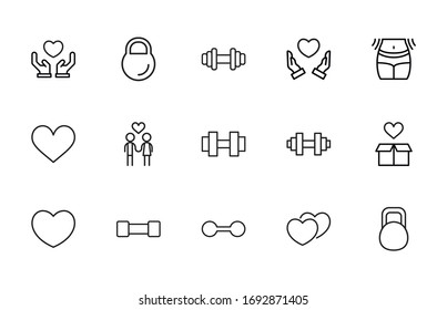 Big set of wellness line icons. Vector illustration isolated on a white background. Premium quality symbols. Stroke vector icons for concept or web graphics. Simple thin line signs. 