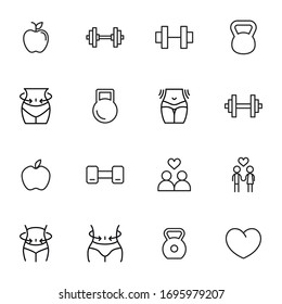 Big set of wellness line icons. Vector illustration isolated on a white background. Premium quality symbols. Stroke vector icons for concept or web graphics. Simple thin line signs. 