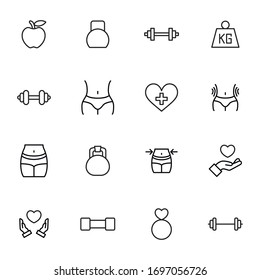 Big set of wellness line icons. Vector illustration isolated on a white background. Premium quality symbols. Stroke vector icons for concept or web graphics. Simple thin line signs. 