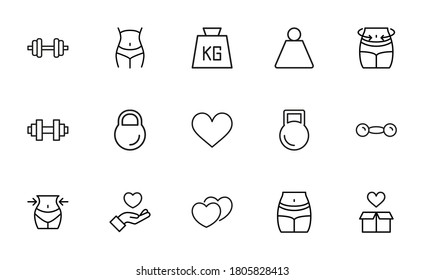 Big set of wellness line icons. Vector illustration isolated on a white background. Premium quality symbols. Stroke vector icons for concept or web graphics. Simple thin line signs.