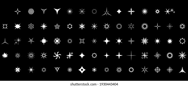 Estrella de la colección blanca Big Set Iconos Símbolos vectoriales Símbolos Shine Elements