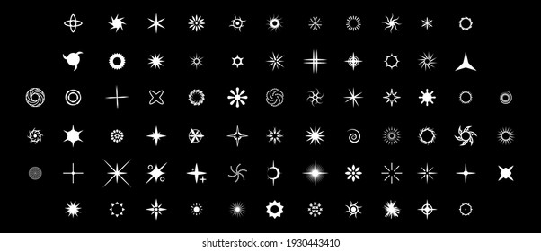 Estrella de la colección blanca Big Set Iconos Símbolos vectoriales Símbolos Shine Elements
