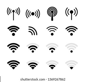 Big set wireless and wifi icons. Best collection. Vector Illustration