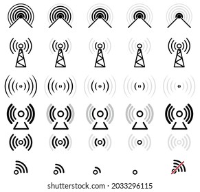 Big set wireless and wifi icons. Best collection. Vector Illustration