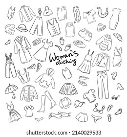 Cute young women in different clothes Royalty Free Vector