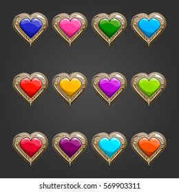 Big set with wooden heart