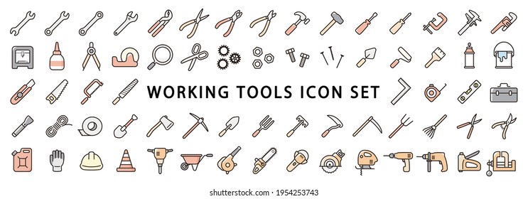 Big Set of Working Tools Icon