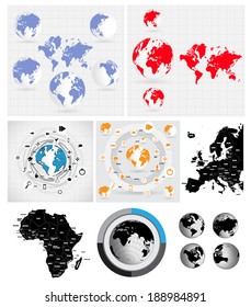 Big set of World map, vector 