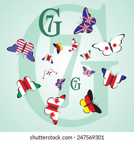 "Big Seven" of the flags in the form of butterflies