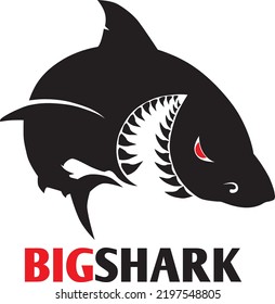 Big Shark Fish Teeth Logo