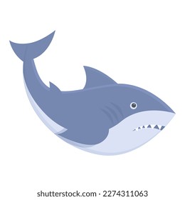 Big shark icon cartoon vector. Sea warning. Summer zone