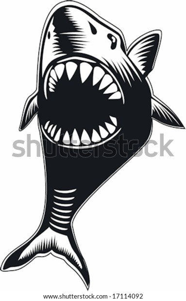 Big Shark Mouth Wide Open Showing Stock Vector (Royalty Free) 17114092 ...