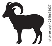 Big sheep with long horn vector