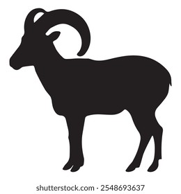 Big sheep with long horn vector