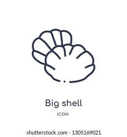 big shell icon from nautical outline collection. Thin line big shell icon isolated on white background.