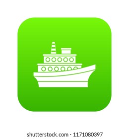 Big ship icon digital green for any design isolated on white vector illustration