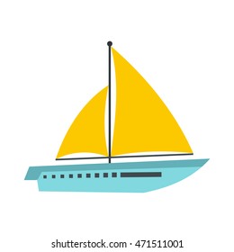 Big ship icon in flat style isolated on white background. Sea transport symbol