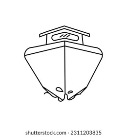 Big Ship Line Icon Illustration