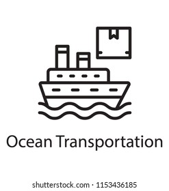 
A big ship with packages, cartons, cranes and package denoting cargo ship icon
