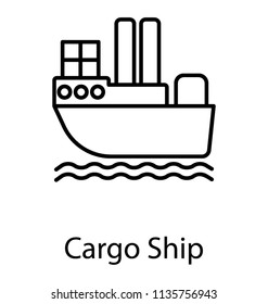 
Big ship with big pillars, loaded with package boxes for cargo, sailing in the sea, enticing slant for cargo ship 
