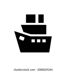 Big ship vector icon, isolated on white background